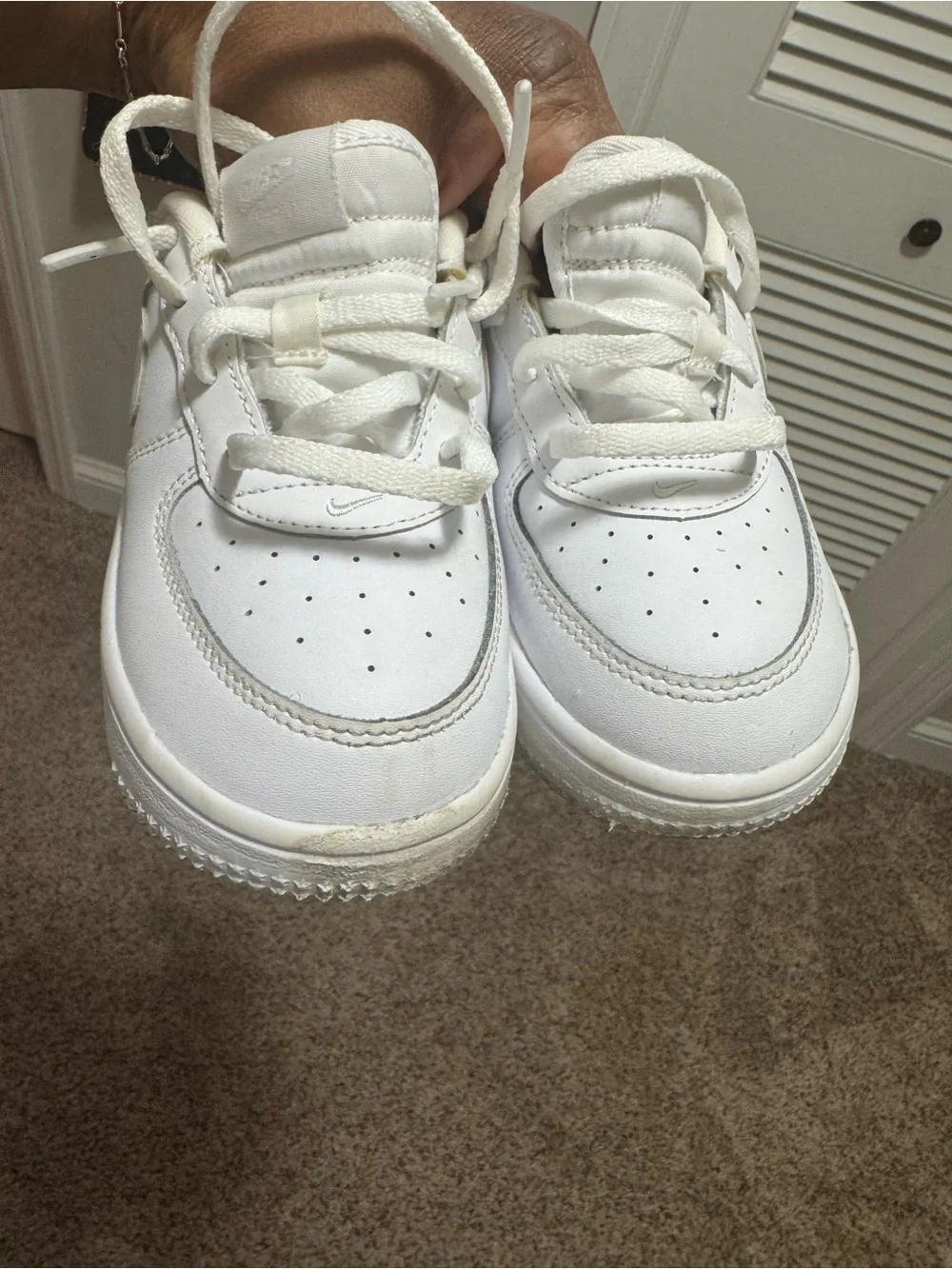 Nike Kids White Low-Top Sneakers with Swoosh